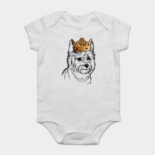 Cairn Terrier Dog King Queen Wearing Crown Baby Bodysuit